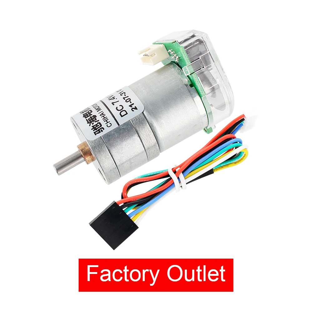 CHR-GM25-310T-PHL DC7.4V 360PPR 19-1000rpm High Speed 25mm Micro Gear Motor Reduction Gear Incremental Encoder Motor For Diy