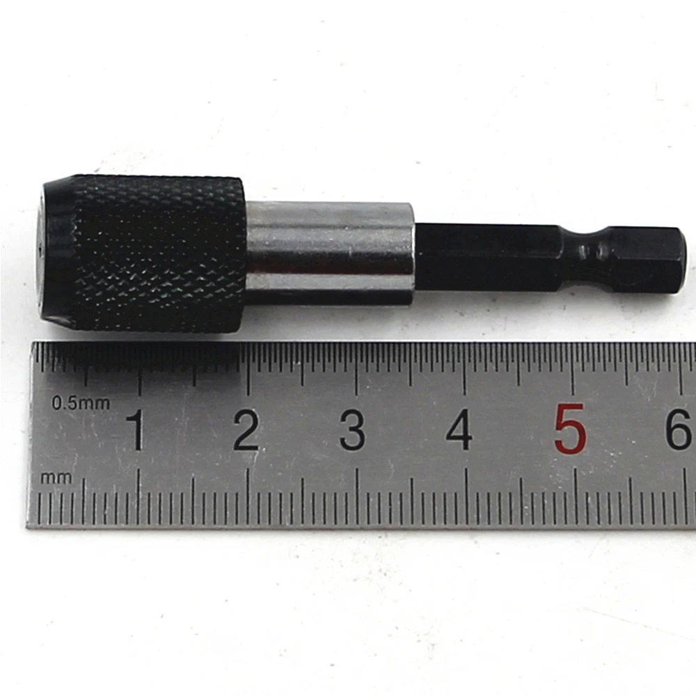 Tige hexagonale noire 1/4 à dégagement rapide, perceuse électrique, tournevis magnétique, porte-embout 60mm, tige à changement rapide de haute qualité