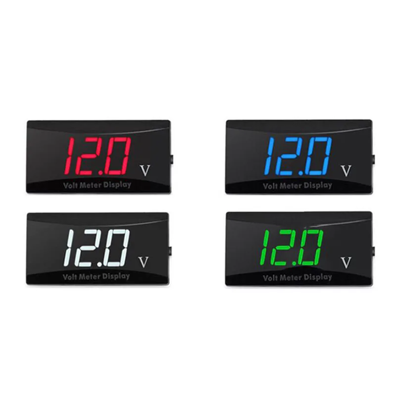 Taidacent LED Digital Display Voltmeter Electric Motorcycle Voltmeter 7 Segment Voltmeter 12-150V Wide Range Car Volt Detection