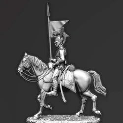 Resin Figure 1/32 ancient man officer fantasy with horse Model Unassambled Unpainted Figure Building Kit