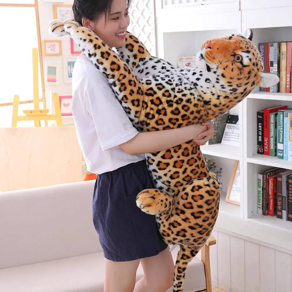 large plush simulation leopard toy huge stuffed real life leopard doll gift about 120cm