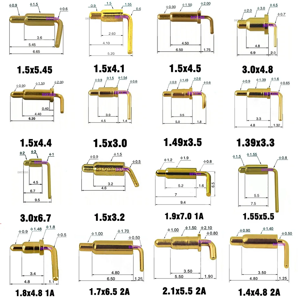 2Pcs High Current Probe Pogopin Contact 2A 1A Pogo Pin Connector Low Voltage 1 Amp 2Amp POGO PIN Header Charge