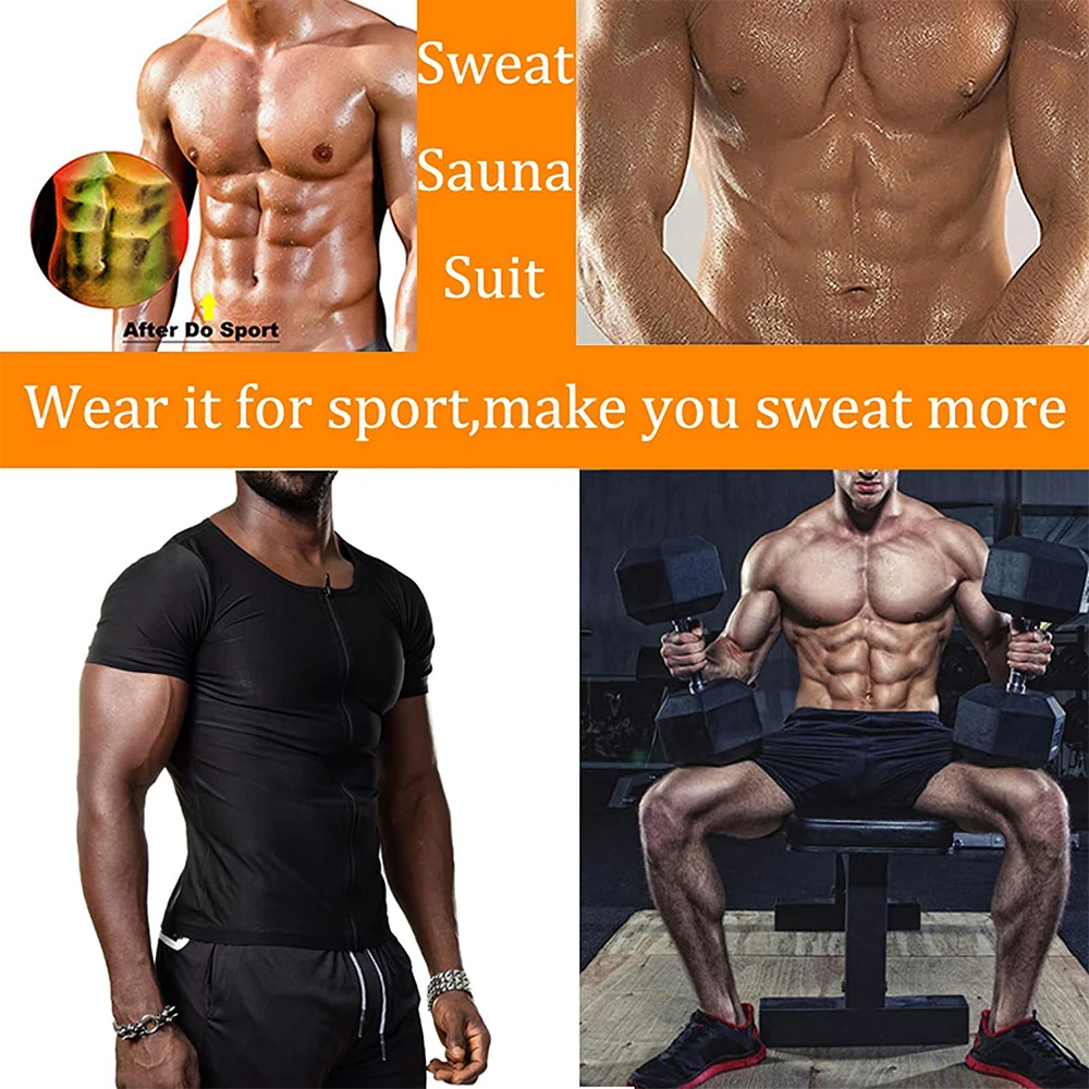 Men Thermo Sweat Suit Tank Tops Waist Trainer Shapewear Vest Sauna Suit Body Shaper Compression Workout Shirt Slimming Underwear