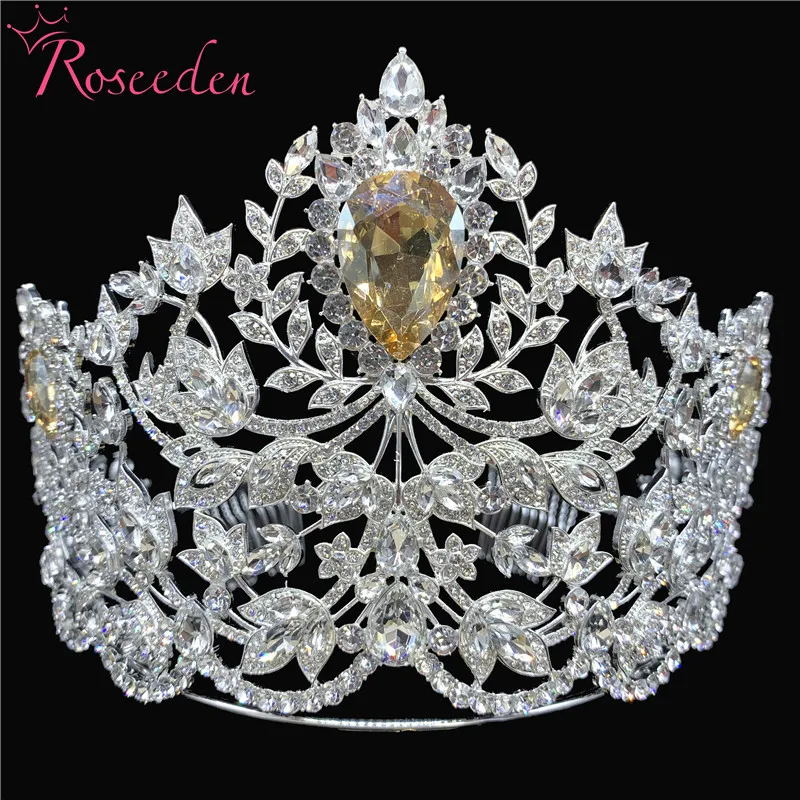 2020 Miss Universe Pageant Tiaras Crowns  Big  teardrop  Crystal Princess queen Diadem  Miss South African pageant Tiara RE3706