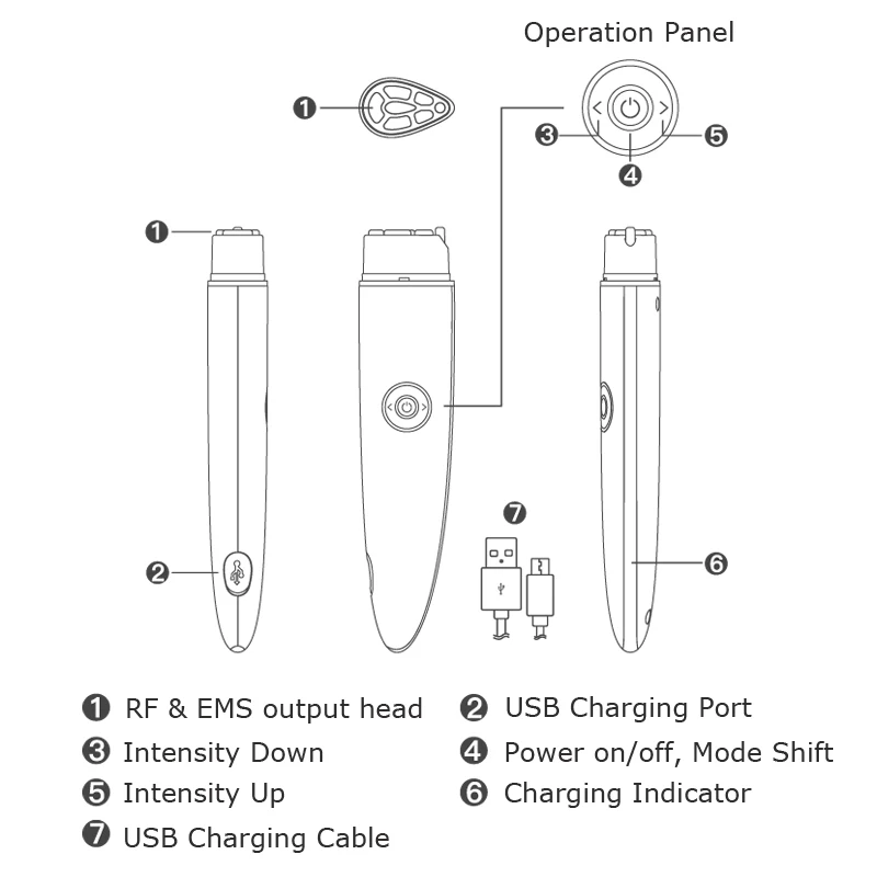 Eye Vibration Massage 3 in 1 RF EMS Care Beauty Device Improve Fine lines Remove Eye Bag Wrinkle Black Circle Anti Puffness Tool