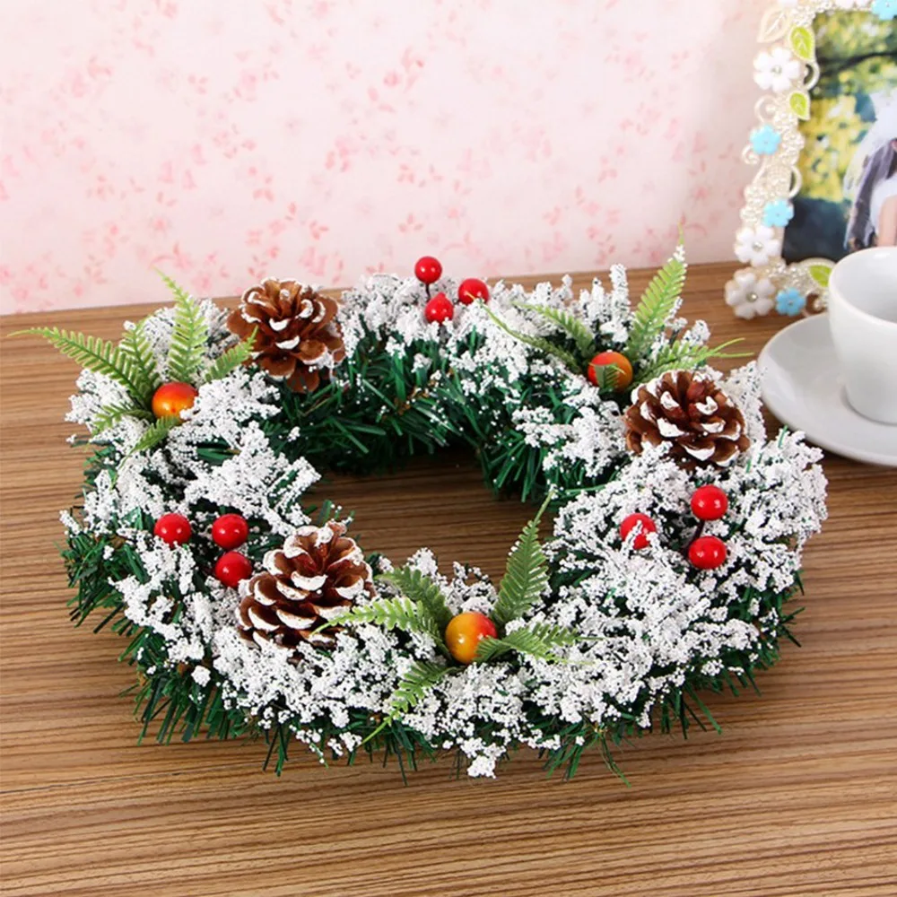 

2021 Wall Hanging Christmas Wreath Decoration Door Ornament For Xmas party Garland Decoration Holiday Party New Year 2022