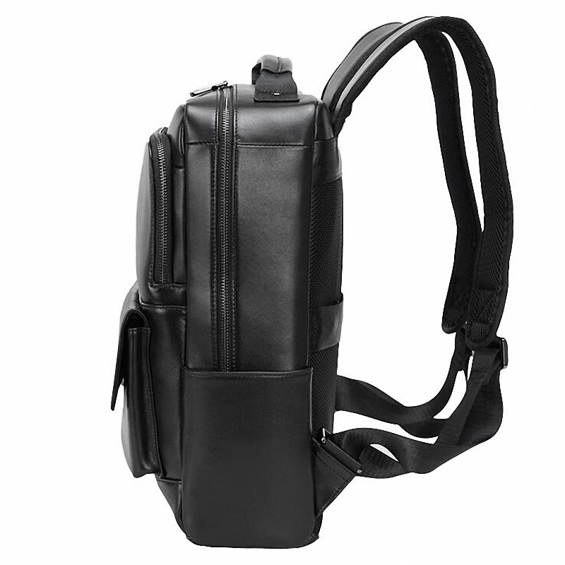 Imagem -05 - Mochila de Grande Capacidade Masculina Pele de Vaca Natural Bolsa de Laptop para Menino 100 Couro Genuíno Nova