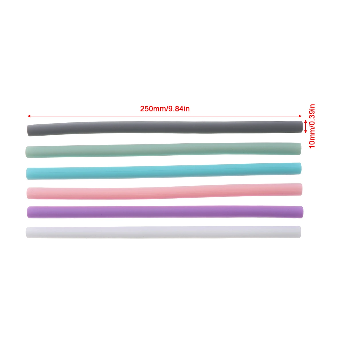 New 1pcs 6 Colors Universal  Reusable Flexible Straight Silicone Drinking Straws for - 40 Centigrade ~ 230 Centigrade