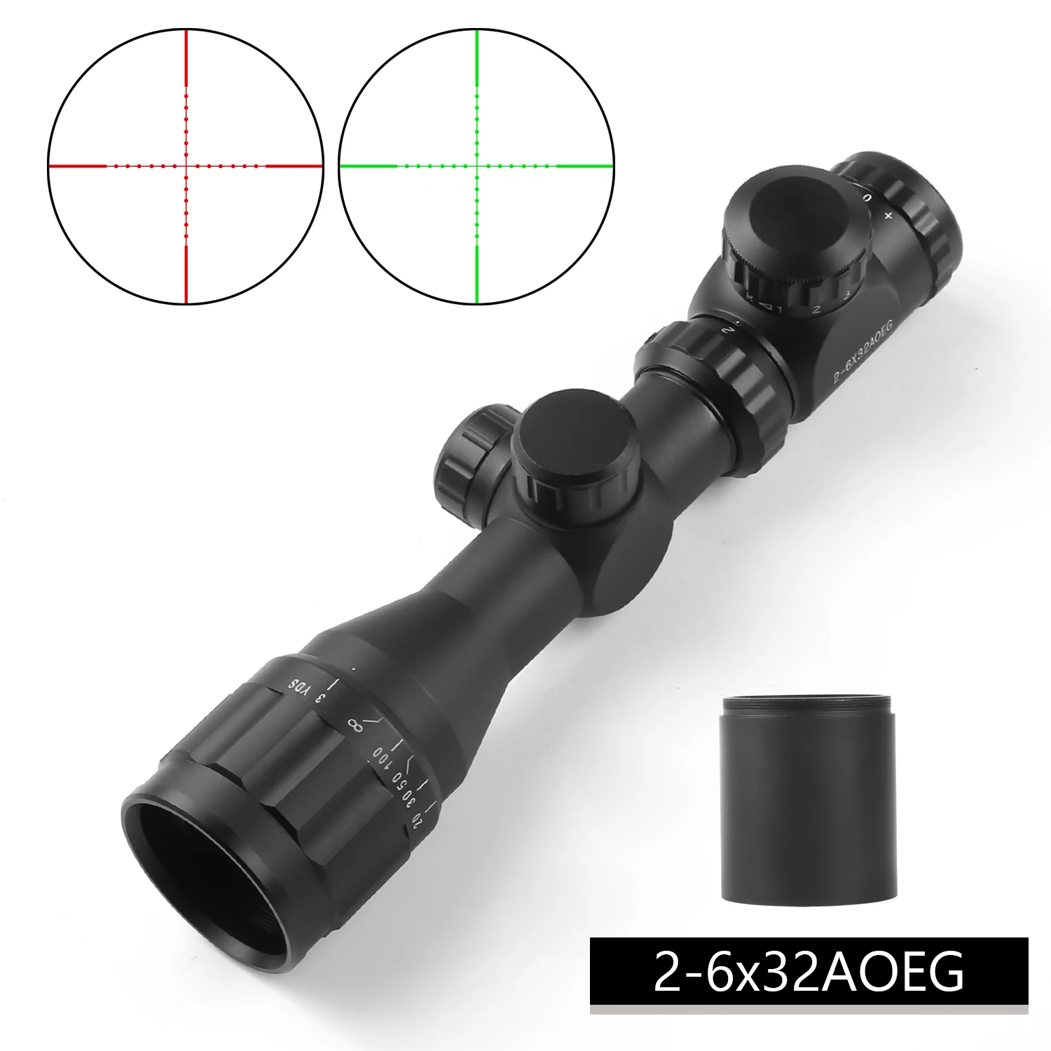 MARCH 2-6X32 Optic Riflescope Sight Rifle Scope For Hunting Airsoft Air Guns Red Dot Compressed Air Rifle With Sunshade Light