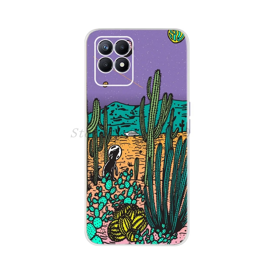 For Capa Realme 8 Pro Case Colorful Flower Printed Back Cover For Realme 8i 2021 Soft Case Fundas on Realme8 8 i 8Pro Bumper Bag