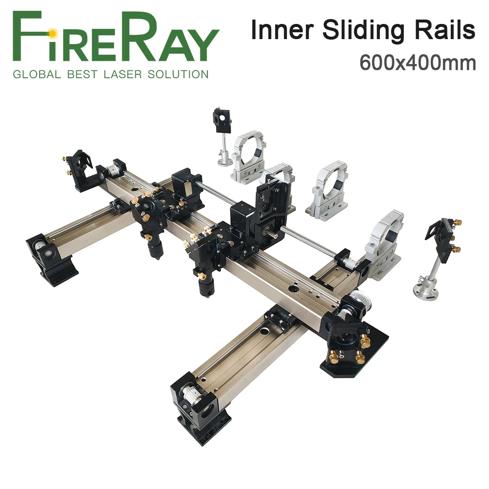 FireRay-Peças Mecânicas Conjunto para Máquina de Corte a Laser, 6040, 600x400mm, Trilhos Deslizantes Internos, DIY, 4060, Co2