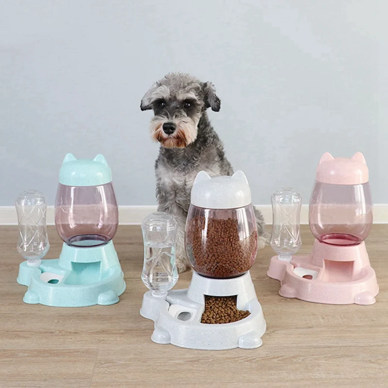 

2 IN 1 528ML Cat Water Bottle 2.2L Food Feeder Dispenser Automatic Dog Cats Drinking Bottle Feeding Bowl Dispensers Pet Supplies