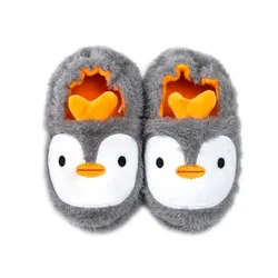 Chinelos de pelúcia pinguim fofos para crianças, Sapatos de algodão quente confortáveis para bebês meninos e meninas, Chinelos de animais interiores para casa, inverno, 2023