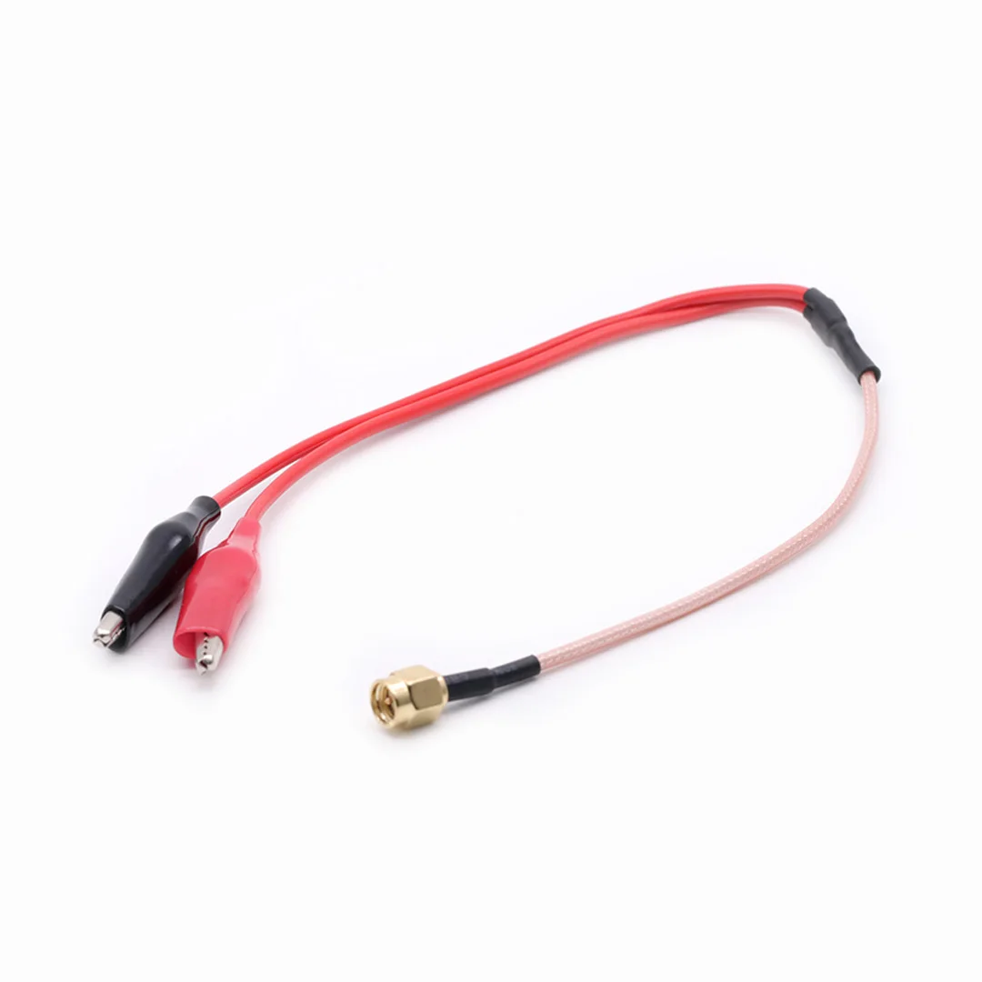 RF Cabo Coaxial SMA macho Plug para clipes de jacaré duplo, vermelho e preto Tester Lead Wire, 50cm Connector, RG316, 1Pc