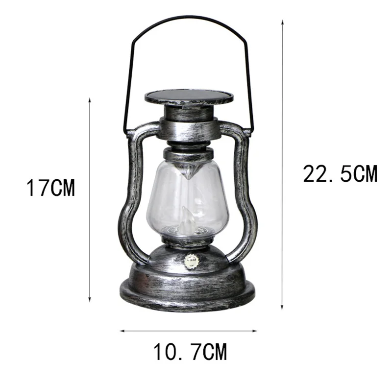 Electric Candle oil Lamp Flame LED Light for Outdoor Garden Waterproof Solar Charging Lanterns Portable Tent Camping Lights D70