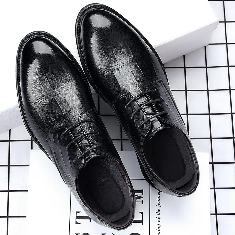 Men's New Genuine Leather Shoes Square Toe Business Dress High-end Mens Formal Shoes Breathable Comfortable Shoes