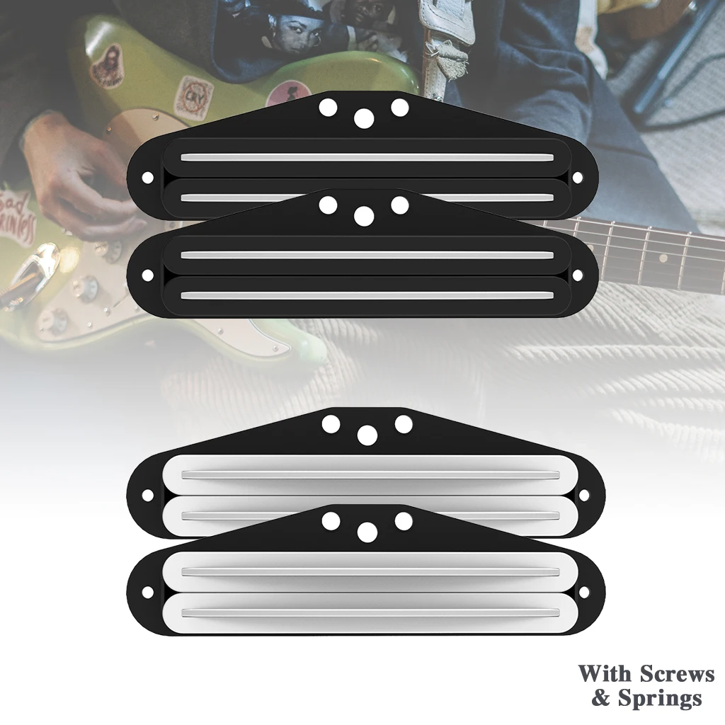 

NAOMI 2pcs/1set Dual Hot Rail Humbucker Pickup Set Black/White Ceramic 4 Wires Twin Coil Electric Guitar Pickup High Output