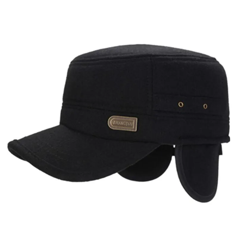 SILOQIN Mùa Đông Dày Ấm Quân Quân Đội Nón Lạnh Chống Tai Mũ Lưỡi Trai Nam Dẹt Mũ Nón Snapback Bố Nón đơn Giản Mũ Lưỡi Trai Thể Thao