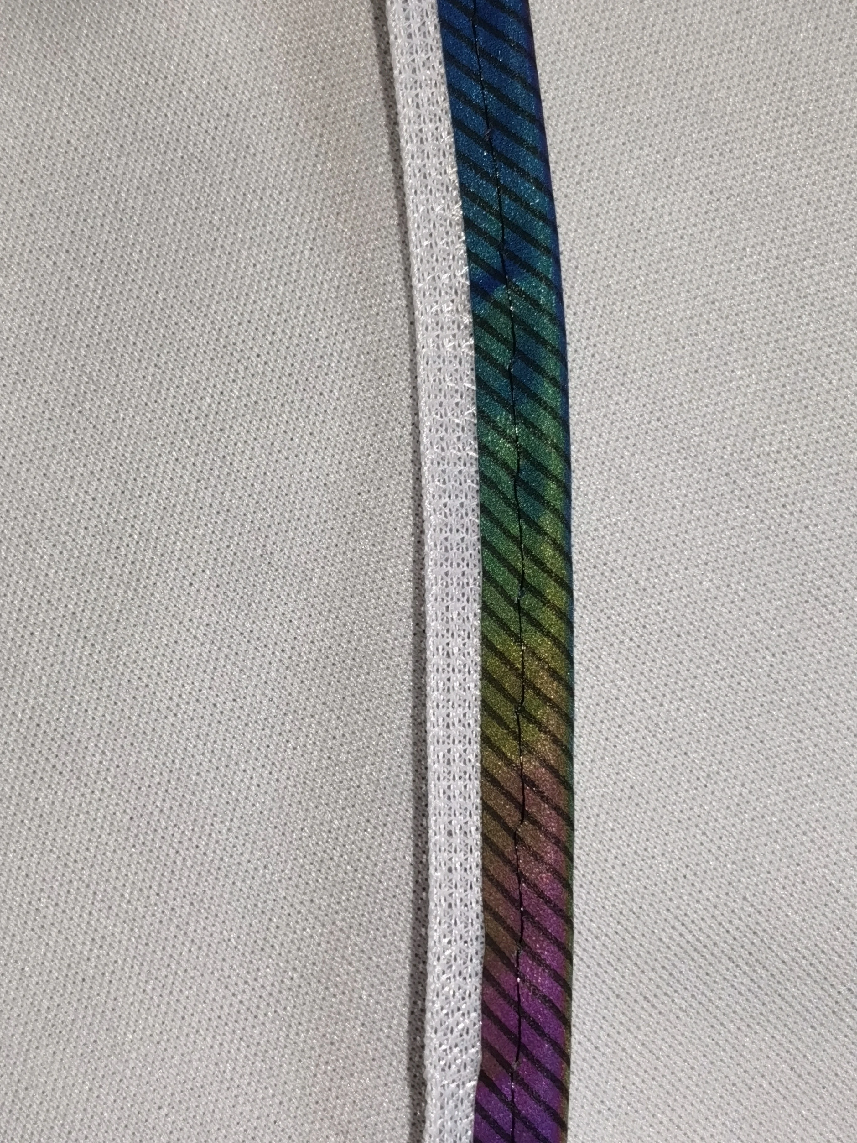 Stripe Rainbow Reflective Piping Colorful Twill Fabric Strip for Edge Covering On Clothes Garment Accessories 5 Meters