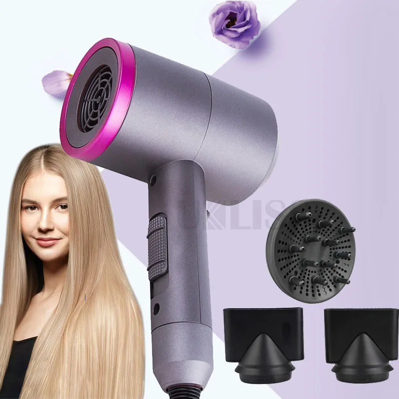 Negative Ion Hair Dryer Professional Salon Ionic Blow Dryer with Diffuser & Concentrator Ceramic Powerful Fast Drying Hairdryers