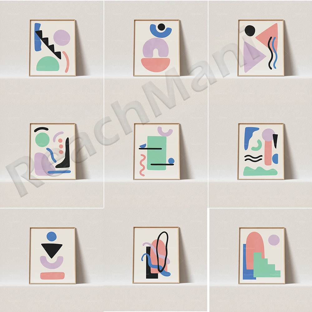 

Art printed abstract version, stunning texture and playful soft shapes. A must-have art deco poster for your gallery wall