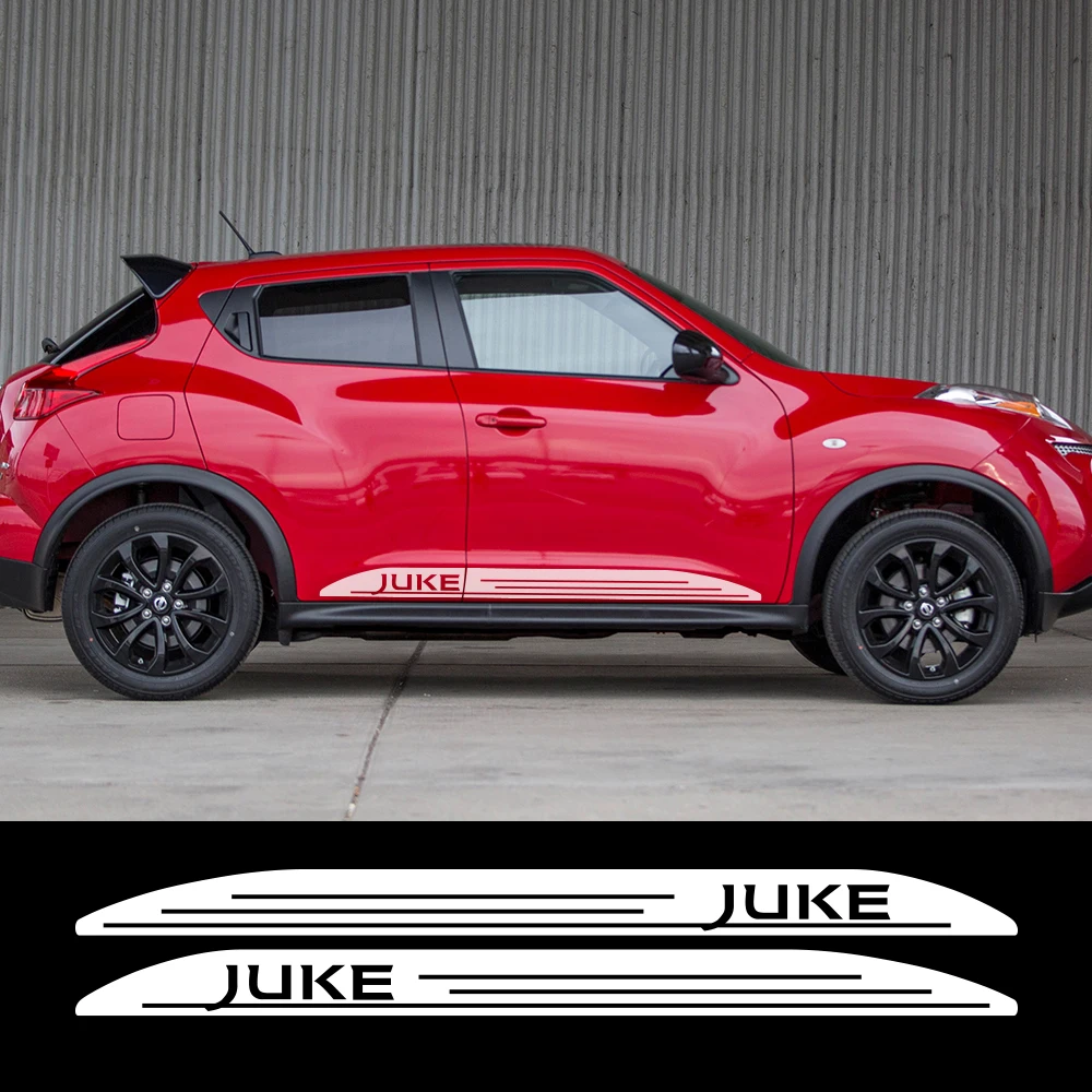 2PCS Car Door Side Skirt Stickers For Nissan JUKE NISMO Tuning  Auto Accessories Stripes Stylish Personalized Vinyl Film Decals