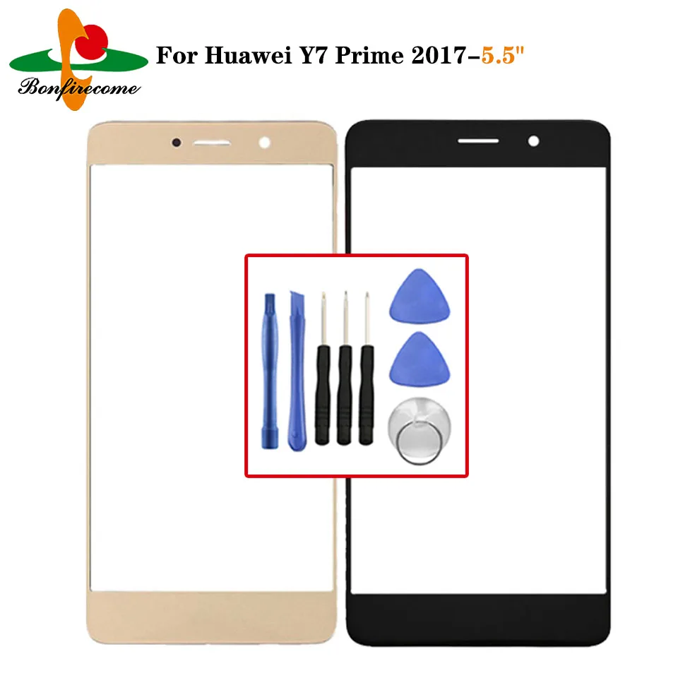 Outer Screen For Huawei Y7 Prime 2017 TRT-LX2 TRT-LX1 Front Touch screen Panel LCD Display outer Glass Cover Lens Replacement