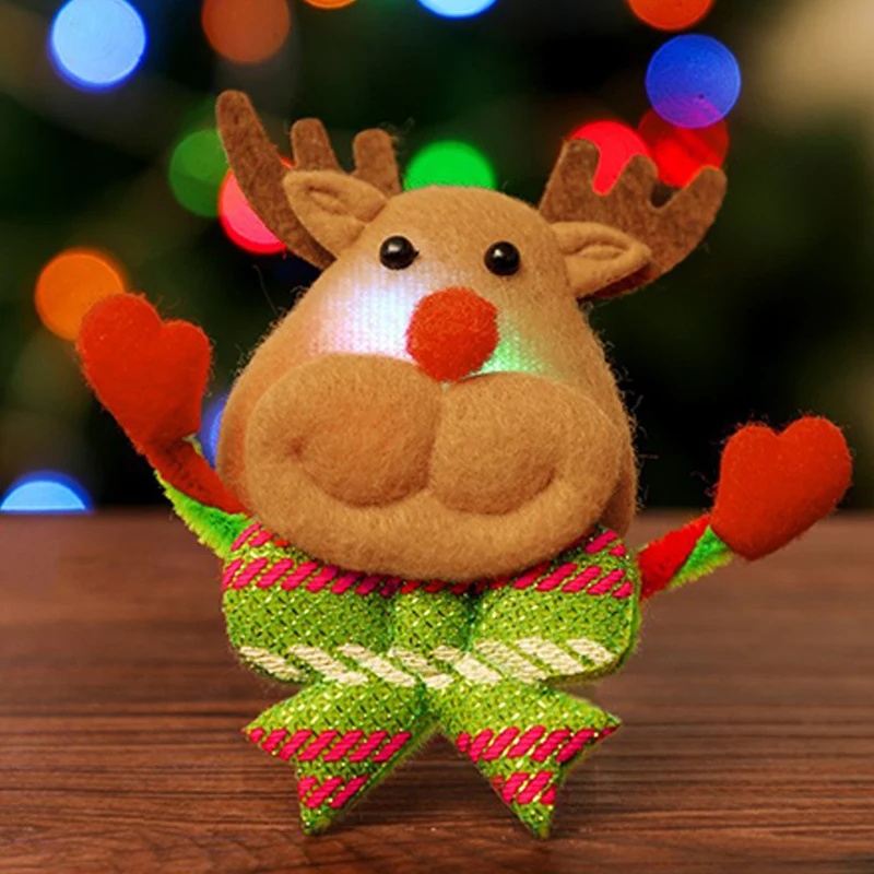 

Glowing Brooch Christmas Party Christmas Cartoon Glow Brooch Santa Snowman Cartoon Adult Children's Decor Clothes Accessories