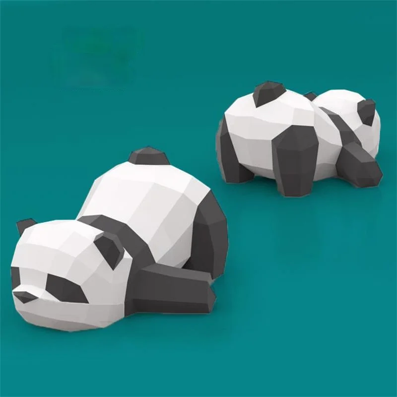 

3D geometric panda paper film dormitory desktop decoration Nordic ins wind creative home decoration handmade DIY paper mold