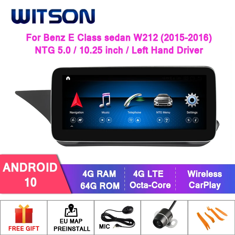 

WITSON Android 9. 0 4 + 64G 4G lte автомобильный мультимедийный плеер для внедорожника класса E седан W212 E200 E230 E260 (NTG5.0)