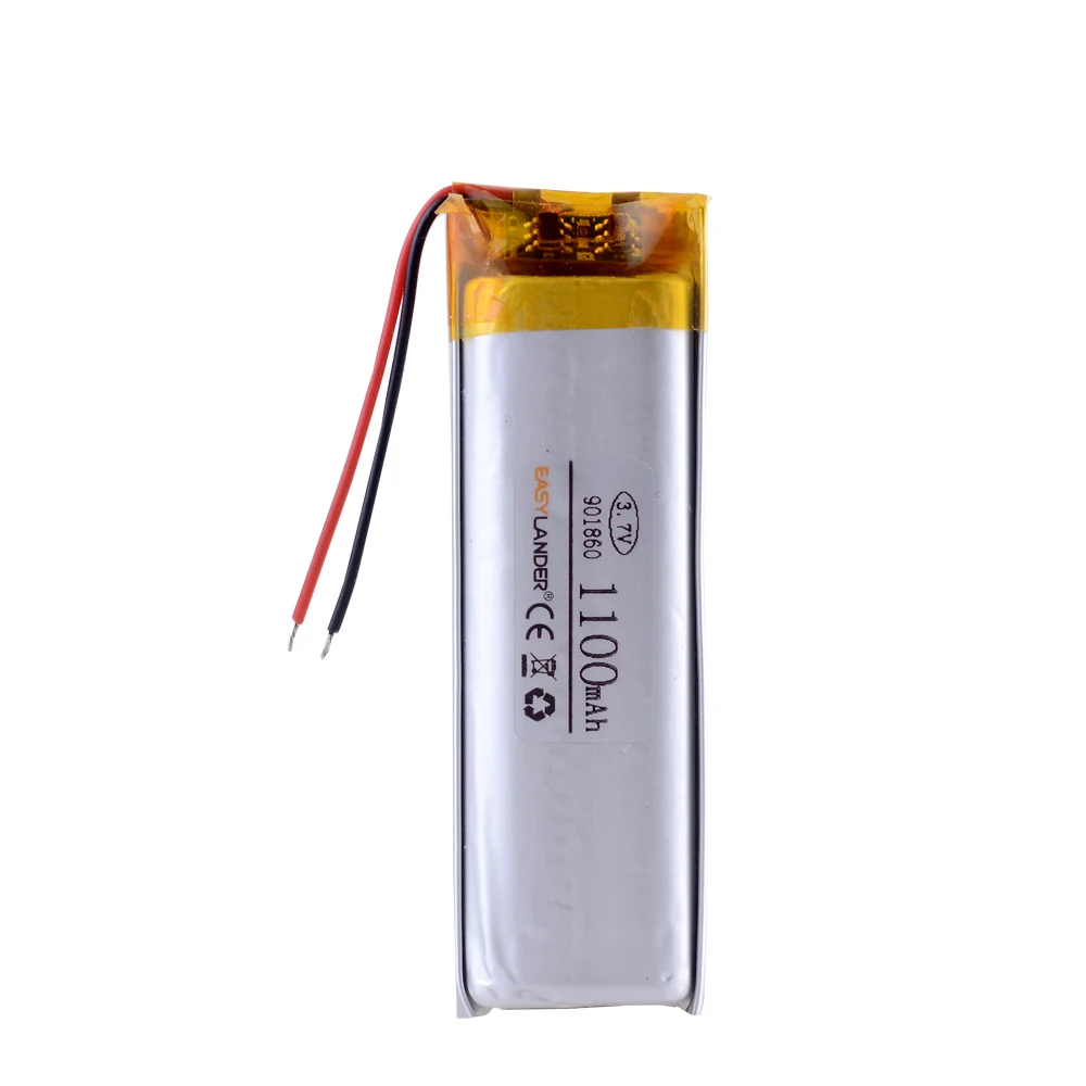 3.7V 1100mAh 901860 Rechargeable Lithium Li-ion Polymer Battery For bluetooth headset mp3 speaker mouse recorder