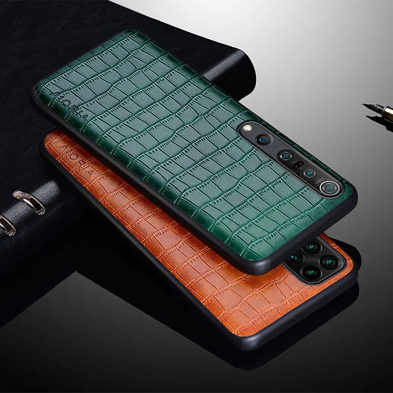 Luxury Crocodile Leather Case For Xiaomi Mi 10 Ultra Lite Pro 5G Slim Fit TPU Premium Cover for xiaomi mi 10 lite ultra pro case