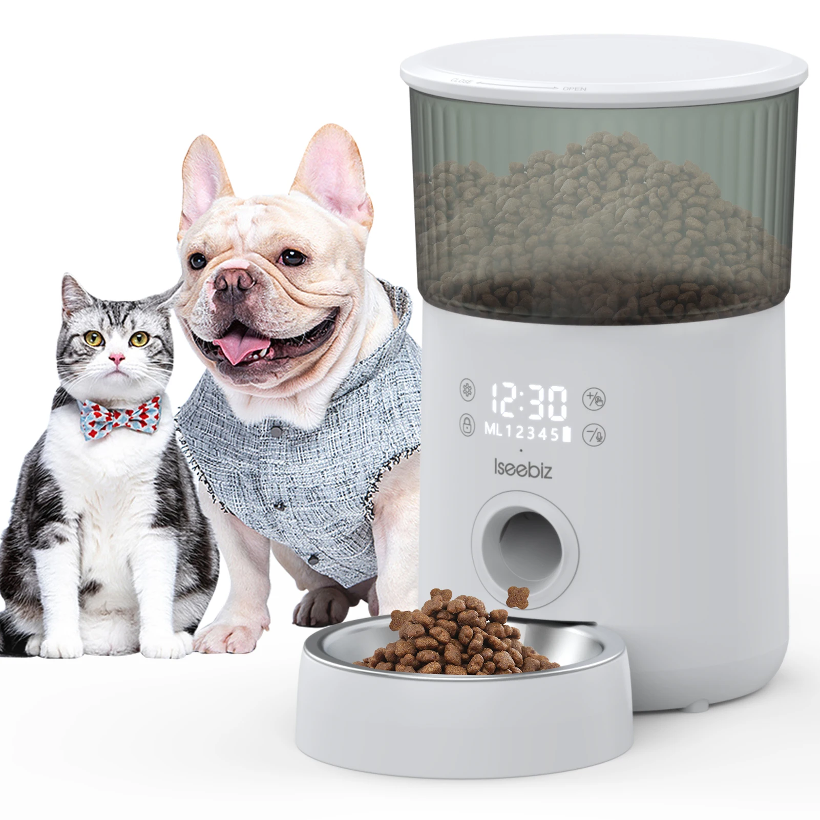 Automatic Cat Feeder 4L Smart Pet Feeder Food Dispenser for Dog & Small Pet Support Voice Record 5 Times One Day Pet Accessories