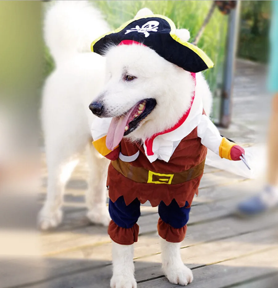 Halloween Funny Pirat Cat Clothes Pet Costume Puppy Coat For Small Dogs Holiday dress up Chihuahua Cat Clothes Coat Pet Supplier