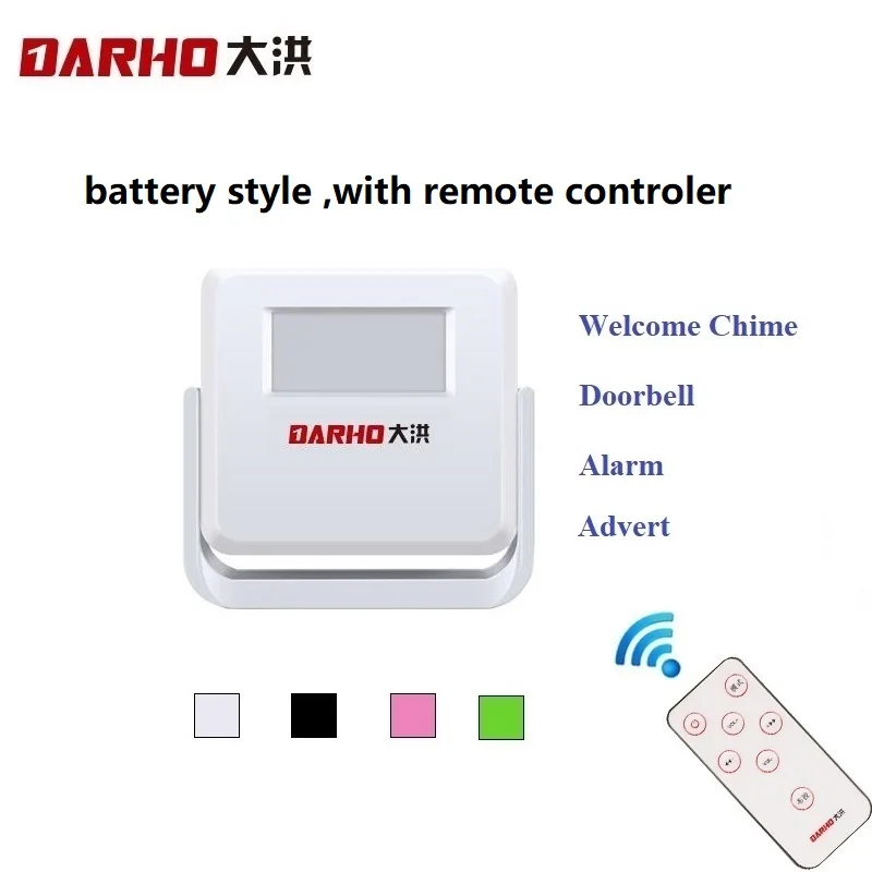 

Darho Wireless Guest Welcome Chime Alarm Door Bell PIR Motion Sensor For Shop Entry Company Security Protection Alert Doorbell