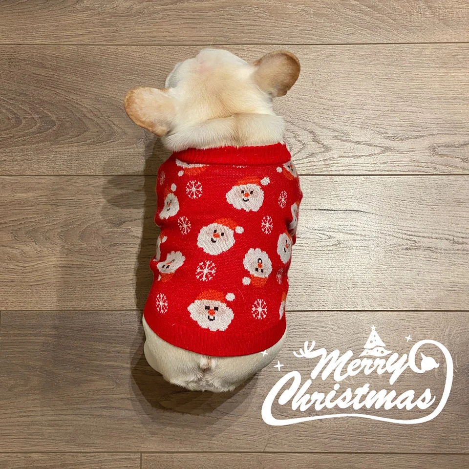 FATHIN Christmas Dog Clothes Pet Outfit Costume Warm Sweater for Small Large Dogs Schnauzer French Bulldog Puppy Clothes S-XXL