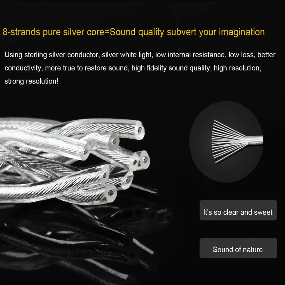 ATAUDIO Pure Silver 3.5mm Aux Cable Hi-END Headphones Speaker MP3 3.5 Jack Cord