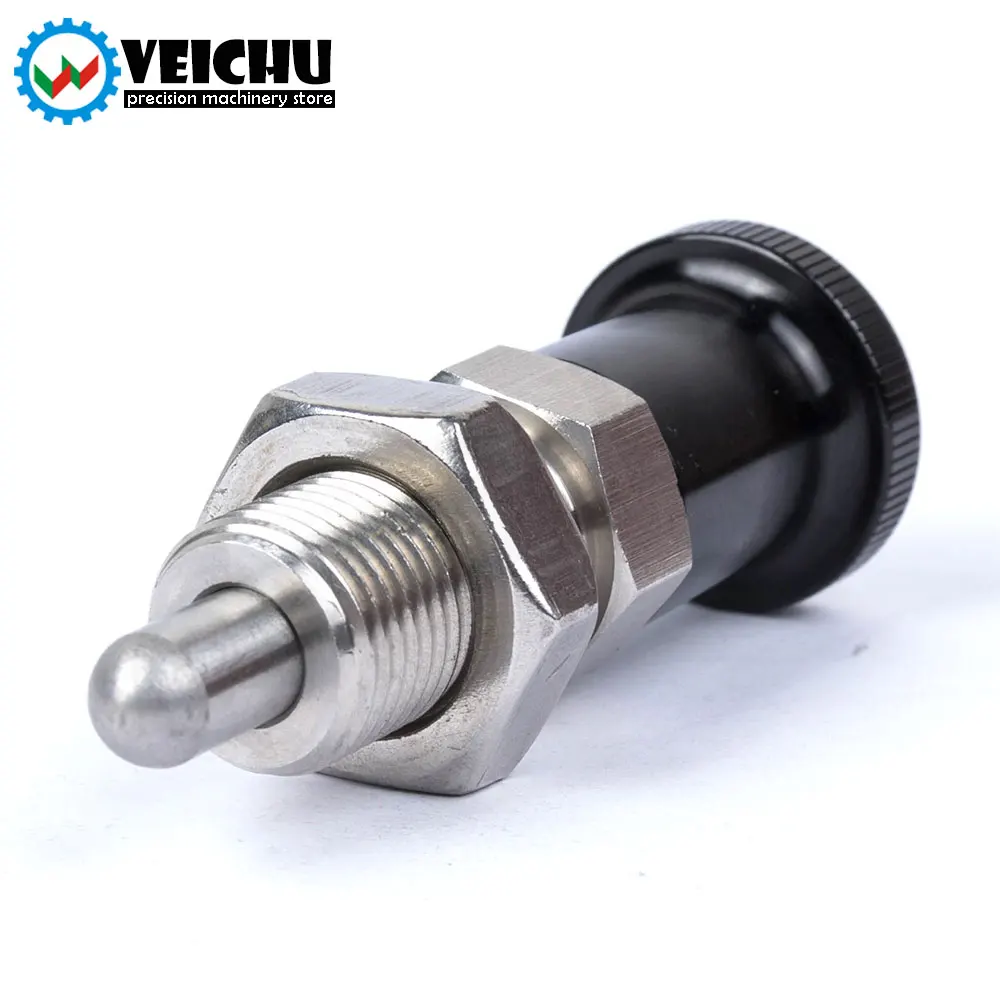 VCN210-BNK 1pcs Stainless Steel Aluminum Knob Return-Type Index Plungers With Locating Function For Precise Positioning Free Nut