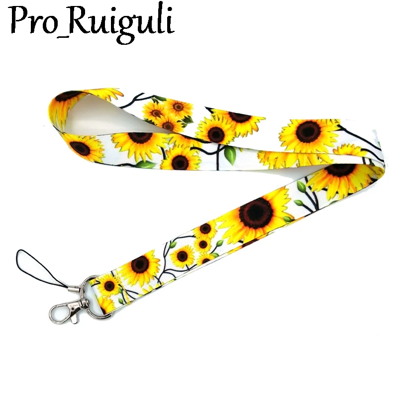 Sunflowers Flowers Fashion Lanyard ID Badge Holder Bus Pass Case Cover Slip Bank Credit Card Holder Strap Card Holder