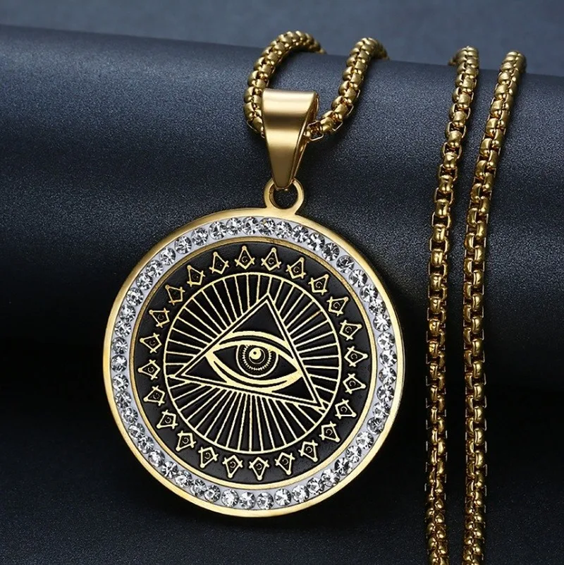 Eye of Horus Pendant Evil Eye Necklace for Men Ancient Egyptian Vintage Patronus Protection Amulet