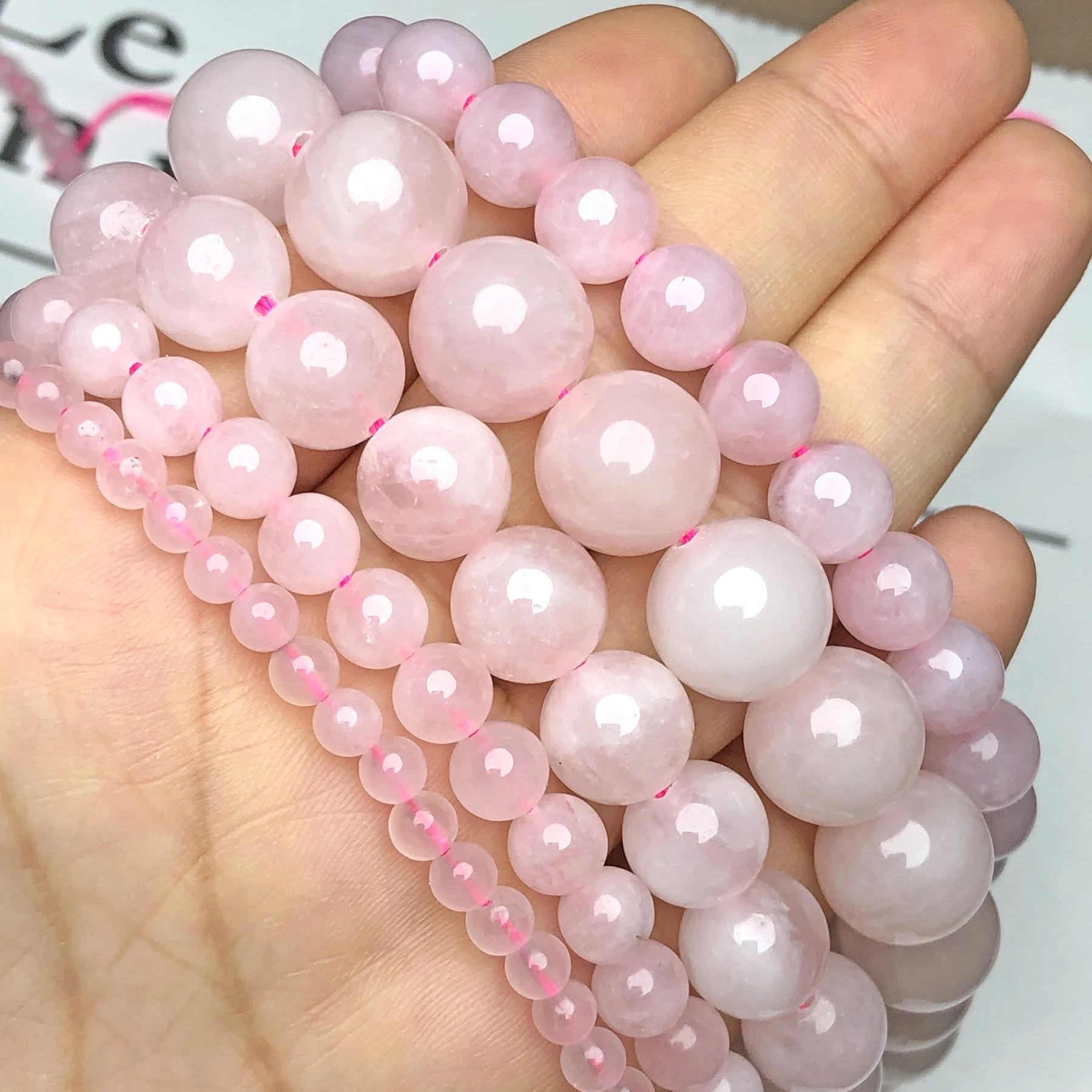 Natual Stone Madagascar Rose Quartzs Bead Round Loose Pink Crystal Beads For Jewelry Making Diy Energy Bracelet 4 6 8 10 12mm