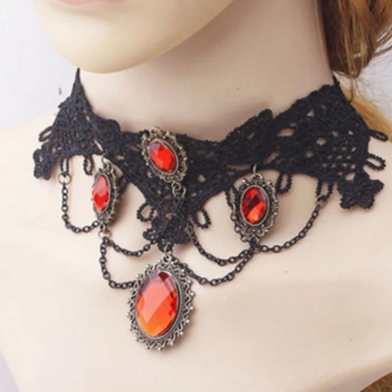 Vintage Choker Necklace Gothic Jewelry Necklaces & Pendants False Collar Statement Necklace For Women Accessories