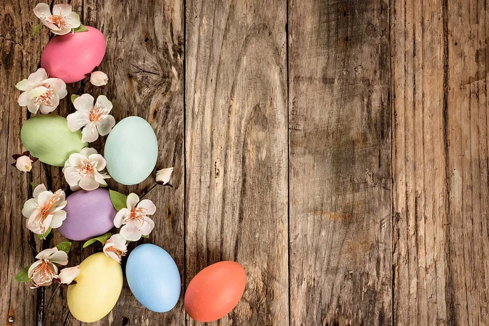 عيد الفصح خلفية الربيع الخشب الطابق البيض التصوير خلفية عطلة حفلة الطفل صورة استوديو صور الدعائم فوتوزون