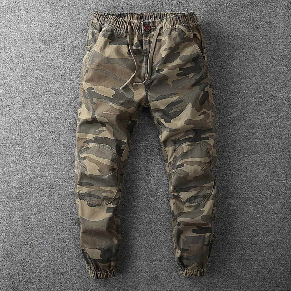 Trendy Camouflage Cargo Joggers Pants Men Casual Pants Loose Baggy Style Trousers Streetwear Retro Harem Pants