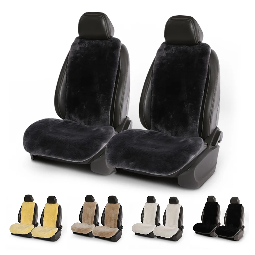 1pc/1set Sheepskin car seat cover Natural plush universal car interior SUV MPV Sedan Car seat protector luxury car seat cushion