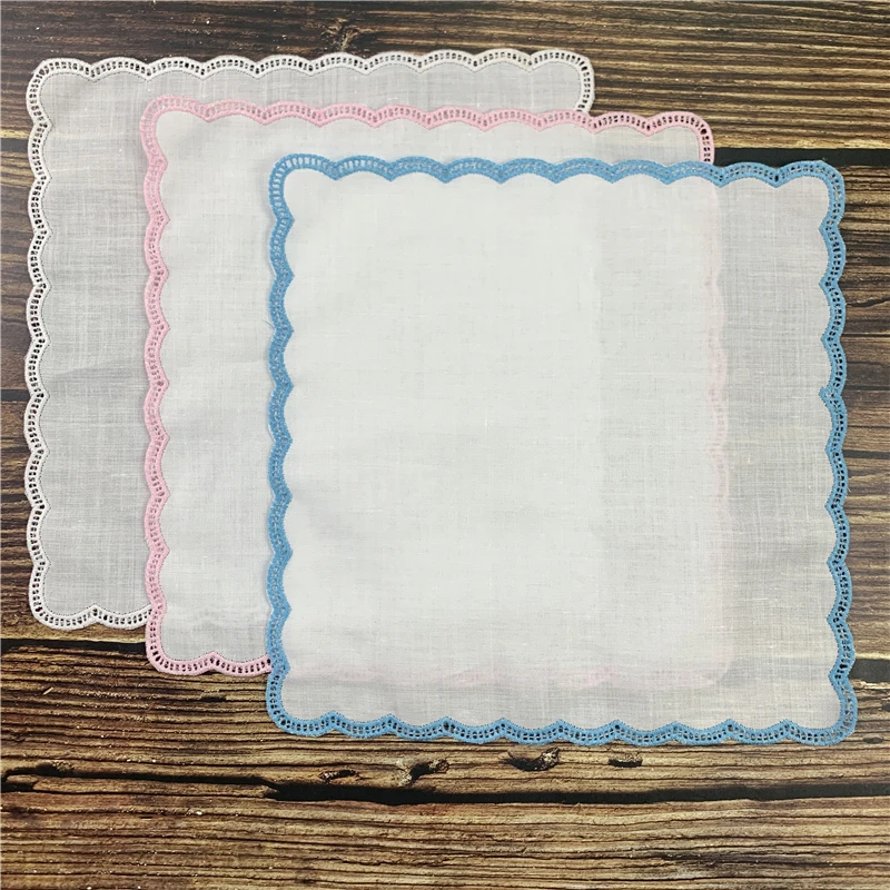 Set of 12 Wedding Handkerchiefs 12x12\