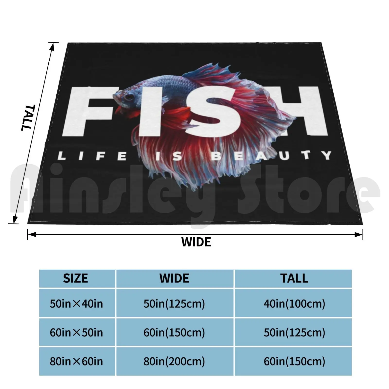 Betta Life Is Beauty Fighter Fish Blanket For Sofa Bed Travel Betta Betta Fish Male Betta Male Betta Fish Fish