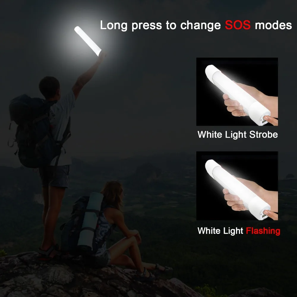 PALO-Luz LED portátil de emergencia para exteriores, linterna de mesa recargable, brillo ajustable, carga USB, modo SOS