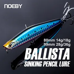 Noeby Sinking Fishing Lures 80mm 14 18g 99mm 28 36g Pencil Long Casting Wobblers Artificial Hard Baits for Bass Sea Fishing Lure