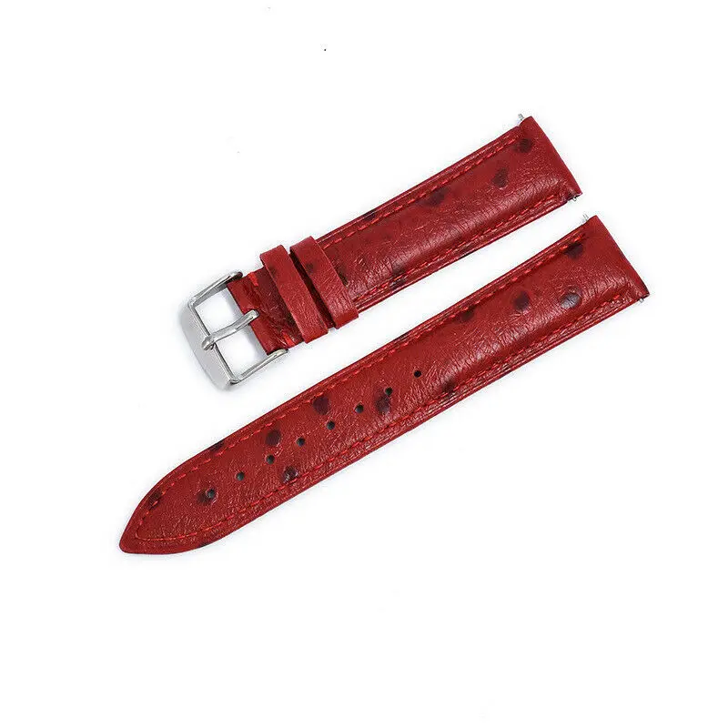 18mm 20mm 22mm Watch Strap Retro Ostrich Style Genuine Leather Watch Band Quick Release Pins Replace Watch Bracelet